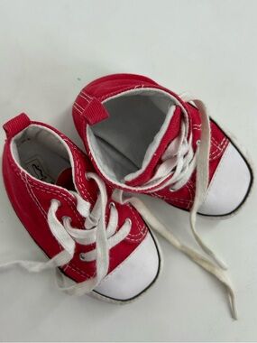 Baby Red Converse Lace-Up Sneakers